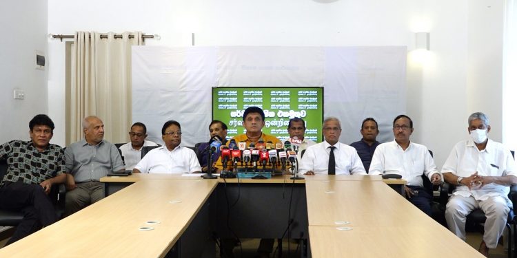 A huge opposition coalition is formed due to the Galle face attack! Everyone sits together with Sajith! (VIDEO & PHOTOS)