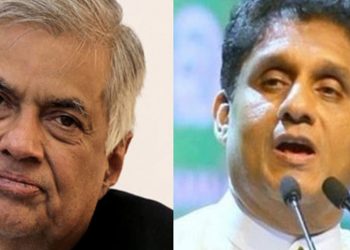 Ranil Sajith engaging in friendly banter at the party leaders’ meeting! Don’t go filling ministries! The opposition can participate  through parliament committees!