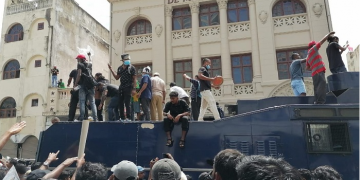 Seven injured : Protesters seize Police water cannon truck