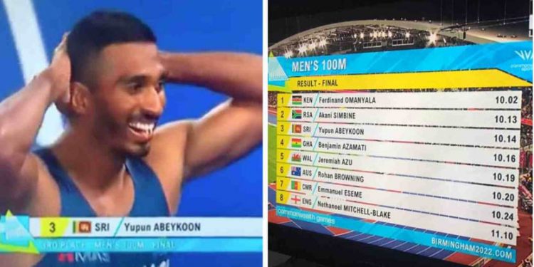 Yupun wins bronze at 100 meters in CW Games 2022