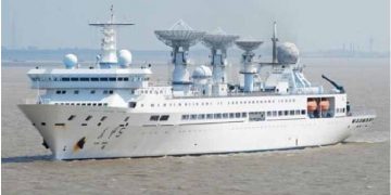 The Chinese spy ship arrived in Hambantota! Live footage! (VIDEO)