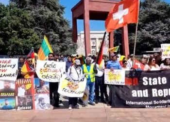 Geneva gets heated up! Sri Lankans in a protest against SL. government suppression(VIDEO).