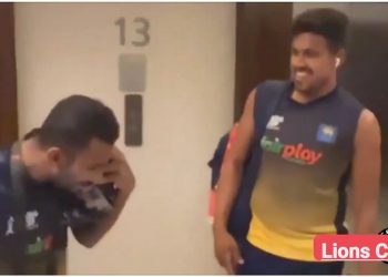 Sri Lankan players celebrate the victory whole night.