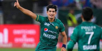 Naseem Sha seals victory for Pakistan.