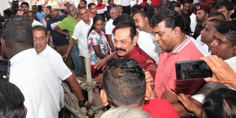 Mahinda visits Nawalapitiya amid protest! We’re making amends! None are perfect! he says!