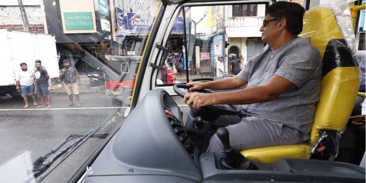 Sajith donates a bus to a school in Galle.