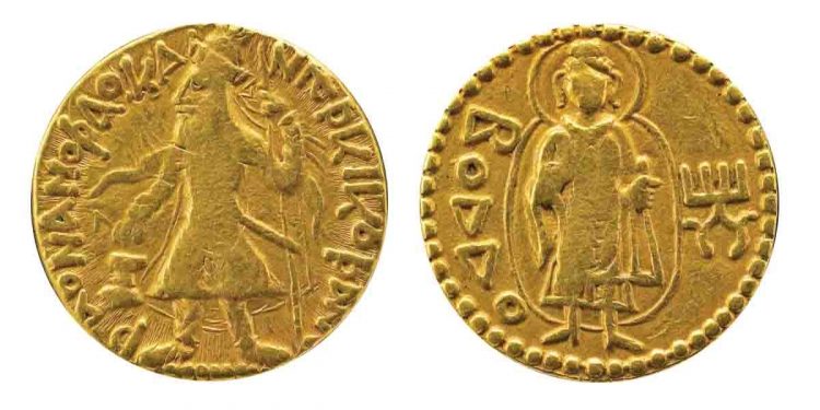 king Kanishka minted a coin using the image of Buddha… One for the whole world…