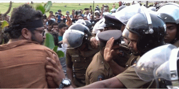 Cops block Aragalaya remembrance in Colombo