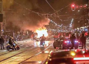 Belgium supporters create chaos following  football loss to Morocco.(VIDEO)