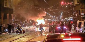 Belgium supporters create chaos following  football loss to Morocco.(VIDEO)