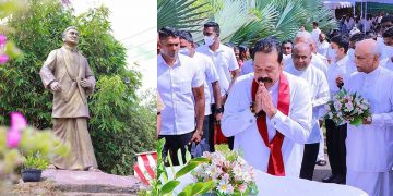 The 55th commemoration ceremony of the late DA Rajapaksa was held near the monument! (Video & Photos)