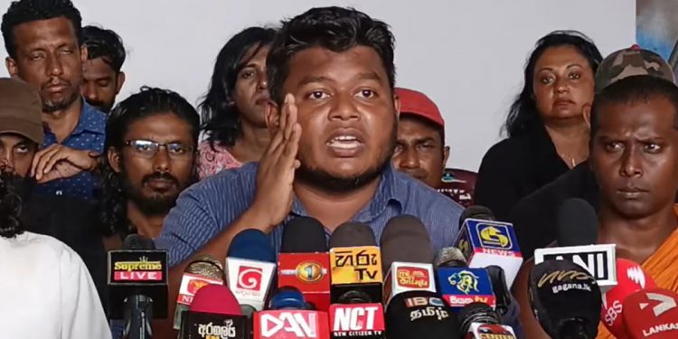 Wasantha is admitted to the National Hospital during his release protest is on.