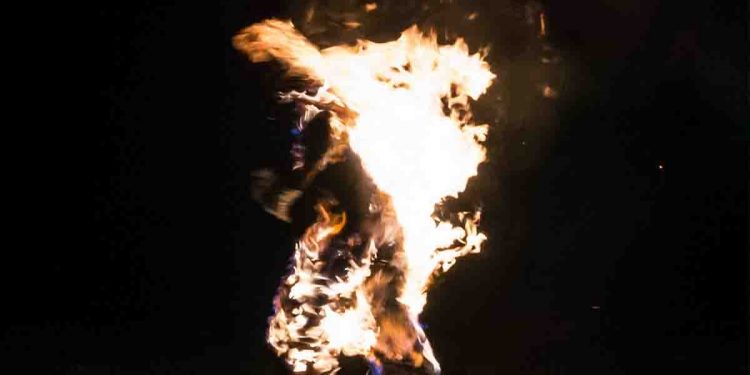 When all A9 students were celebrating, one beast burned an A9 student. What a monstrous crime.