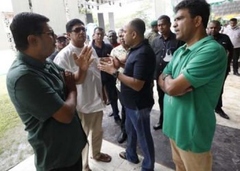Prepared for the convention fully! Sajith arrives at dawn to inspect the state of Campbell park! (PHOTOS)