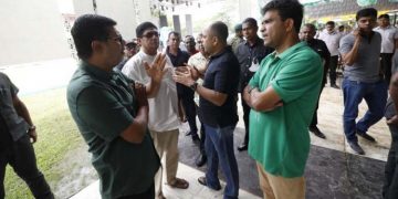 Prepared for the convention fully! Sajith arrives at dawn to inspect the state of Campbell park! (PHOTOS)