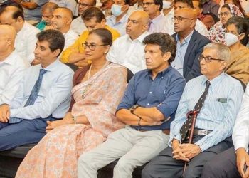 Worked with “Viyath maga” to bring Gota to power…became tourism authority chairman… Kimali Fernando, resigned after Gota fled, attends JVP meeting and sits in front row! PHOTO