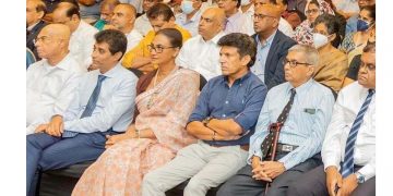 Worked with “Viyath maga” to bring Gota to power…became tourism authority chairman… Kimali Fernando, resigned after Gota fled, attends JVP meeting and sits in front row! PHOTO