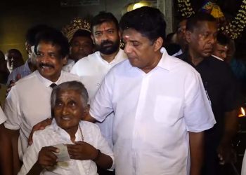 Call for applications to the NEC is anti-political!  constitutional violation! We reconsider continuing in the Legislative Assembly! Sajith receives blessings with Mujibur, Colombo Mayoral candidate, at Gangarama-Grand Mosque-Kochchikade Church-Mayura Temple.VIDEO