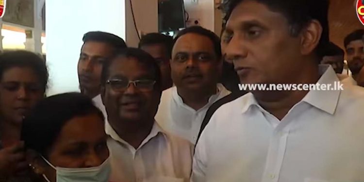 Sajith visited Kochchikade church, famous for miracles, which Easter bomber attacked! Devotees encircle and raised question! Sajith provided the answers! VIDEO
