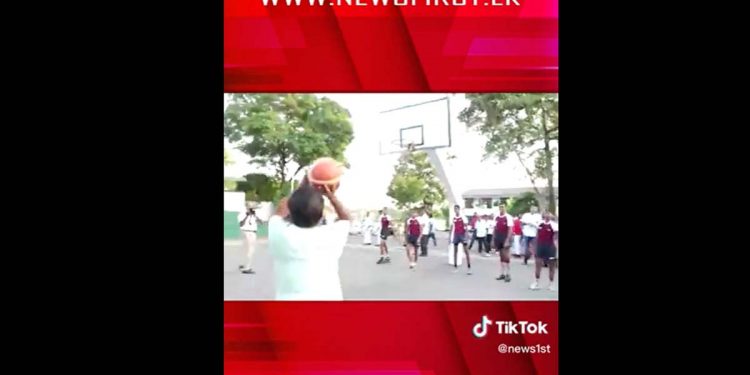 After cricket.. opposition leader now playing basket ball with students ( video)