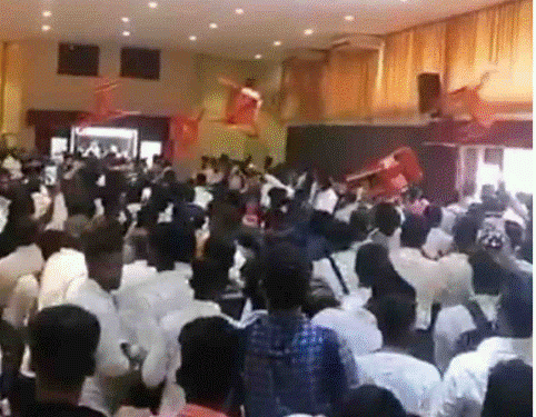 Tense situation after hundreds of people attend a free bogus Turkish job interview in Colombo.