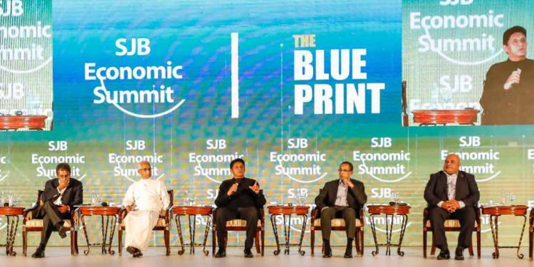 The moment opposition leader Sajith presented the SJB economic plan to the Sri Lankan business community while Harsha-Iran-Kabir-Rohan were on both sides! VIDEOS AND IMAGES
