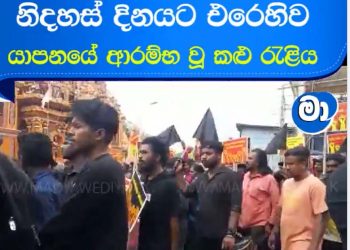 Hartal begins in the north while freedom is celebrated in the south! The stores are closed. The black flags have been raised! A large crowd has begun to walk to Batticaloa! VIDEO