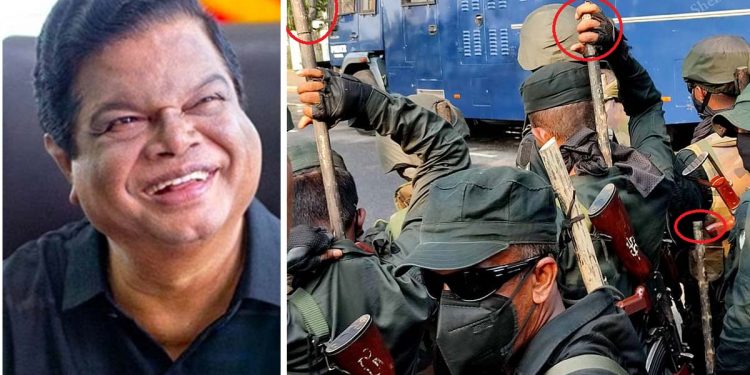 Journalist’s question: What do you say about the police force that came to suppress the student protests?Bandula’s answer: During the struggle, the police were watching when the houses were set on fire! VIDEO