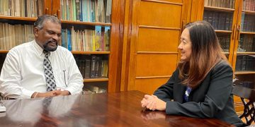 US envoy to Sri Lanka Ms Julie Chung meets with the Finance Secretary in the Ministry.