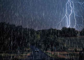 Today it is raining and lightning! Be cautious!