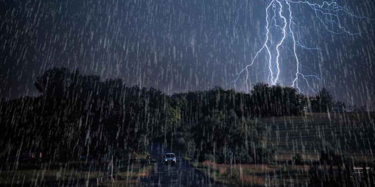Today it is raining and lightning! Be cautious!