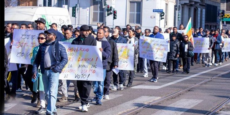 The election battle goes out of Sri Lanka! Sri Lankans in Italy, New Zealand  Australia took to the streets to ask for votes ! VIDEO