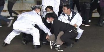 Japan PM Fumio Kishida evacuated after what appears to be smoke bomb thrown