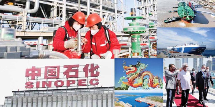 What is SINOPEC, and why is it interested in the export-oriented oil refinery in Sri Lanka?