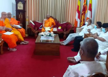 The anti-terror bill was presented to Mahanayake Theros by G.L.-Dullas-Dilan-Wasantha! PHOTOS