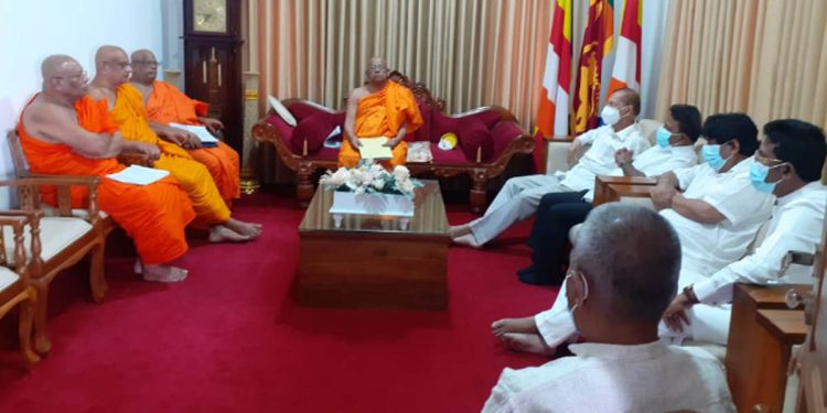 The anti-terror bill was presented to Mahanayake Theros by G.L.-Dullas-Dilan-Wasantha! PHOTOS