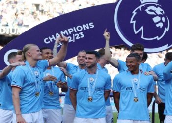 Manchester City celebrate English Premier League title with 1-0 win over Chelsea