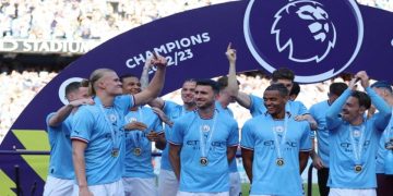 Manchester City celebrate English Premier League title with 1-0 win over Chelsea