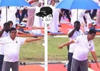 The video of government ministers exercising in Independence Square while security personnel are holding umbrellas goes ‘viral’ on social media I Sri Lanka Latest News