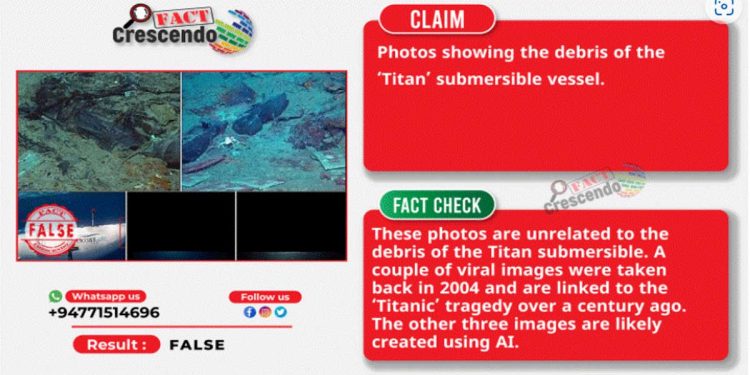 Collection Of Old & AI-Generated Images Goes Viral As Debris Of The ‘Titan’ Submersible! I Sri Lanka Latest News