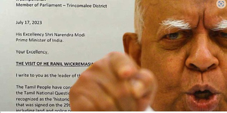 R Sampanthan writes to Modi, urging him to pursue a political solution that preserves land and police authority.I Sri Lanka Latest News