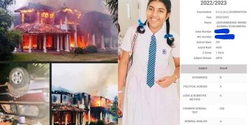 The fire destroyed all books and the house during Aragalaya: but it could not deter the sheer determination and dedication of MP Sumith Udukubura’s daughter, she excelled in Advanced level exam!  I Sri Lanka Latest News