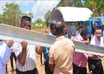 Ceylon Energy marking the first tower erection under the SESRIP-P4 electricity supply enhancement project I Sri Lanka Latest Business News