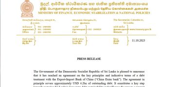 Sri Lanka says China Exim Bank to restructure US$4.2bn ‘in principle’ I Sri Lanka Latest News