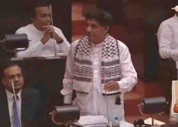 On behalf of the Palestinian civilian population and world peace, the opposition leader Sajith wore a Palestinian cloak and came to the Parliament! I Sri Lanka Latest News