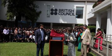 Her Royal Highness The Princess Royal and Vice Admiral Sir Timothy Laurence visit British Council office