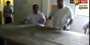 Villagers protested Chandrasena’s participation in a Navy-initiated water treatment project! Chandrasena rise to fight! got chased away! VIDEO I Sri Lanka Latest News