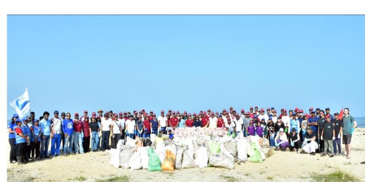 Ceylinco Life Green Club collects 732kgs of trash off Crow Island beach