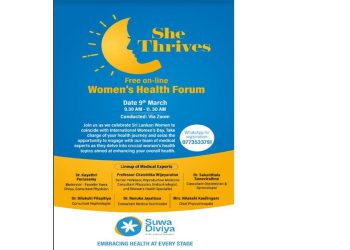 Suwa Diviya to host “She Thrives” Online Health Forum to celebrate International Women’s Day.