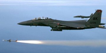US Air Force F-15E Eagles fighter jets intercept 70 Iranian drones aimed at Israel